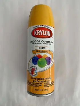 51801 Krylon Spray Paint Gloss Bauhau Gold Indoor Outd 15 Oz. Included Bottle Used