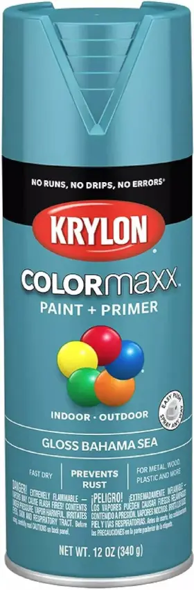 5501 Krylon 6 Pack Colormaxx Paint Primer Gloss Bahama Sea Spray Free Ship
