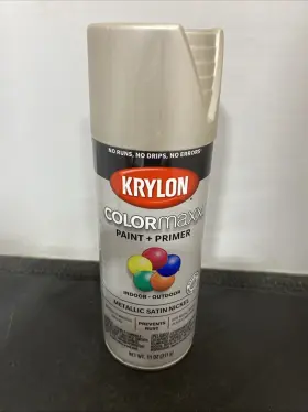 5589 Krylon 12 Oz Colormaxx Paint And Primer Spray Metallic Satin Nickel