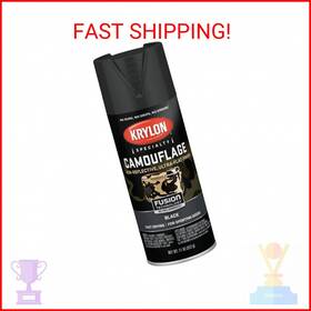 Krylon 711181025163 11 Oz K04290777 Fusion For Plastic Black Spray Paint Camouflage