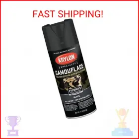 K04290777 Krylon 711181025163 11 Oz Fusion For Plastic Black Spray Paint Camouflage