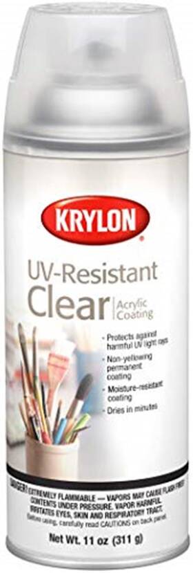 Krylon 724504013051 Uv Resistant Acrylic Coating Spray 11 Ounces Clear 1305 2-pack 2