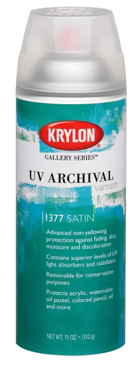 K01377000 Krylon 724504013778 Gallery Series Uv Archival Varnish Aerosol Spray Satin 11oz