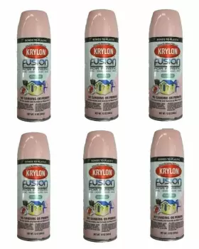 Krylon 724504023319 Fairy Tale Pink Fusion Paint And Primer 12 Oz Aerosol Spray Gloss 6pk