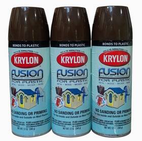 Krylon 724504023401 3 - Fusion For Plastic 2340 Espresso Spray Paint 12 Oz Each