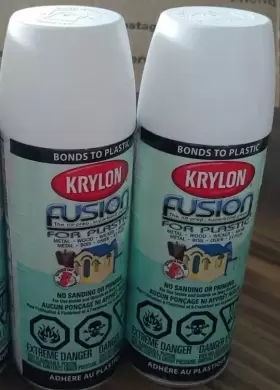 42420 Krylon 724504024200 Fusion Spray Paint For Plastic Satin White Color Discontinued 2pack