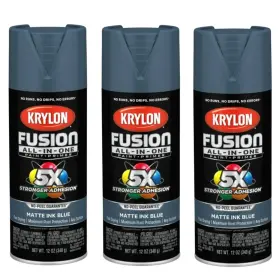 Krylon 724504027584 3 Pack Fusion Matte Ink Blue 12 Oz