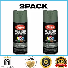 Krylon 724504027966 Fusion All-in-one Spray Paint Gloss Spanish Moss 12 Ounce 2 Pack