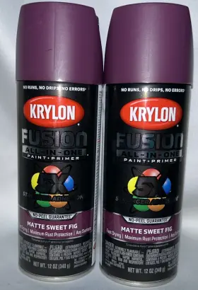 Krylon 724504027980 Fusion All-in-one Spray Paint Primer Matte Sweet Fig 12 Oz 2 Pk
