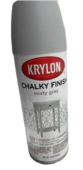 Krylon 724504041023 12 Ounce Chalky Finish Spray Paint Misty Gray Fast Drying Durable 2 Cans