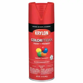 Krylon 724504055037 Spray Paint And Primer In/outdoor No Rust Gloss Banner Red 12 Oz Superb