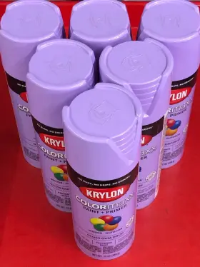 Krylon 724504055211 Lot Of 6 5521 Colormaxx 12oz. Gloss Spray Paint Gum Drop Purple