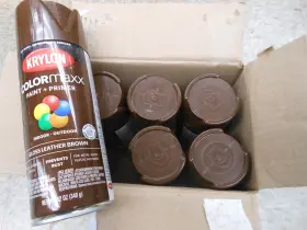 K05527007 Krylon 724504055273 6 Cans Colormaxx Spray Paint Aerosol Leather Brown Gloss