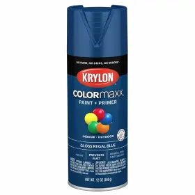 Krylon 724504055358 Spray Paint And Primer In/outdoor No Rust Gloss Regal Blue 12oz Superb