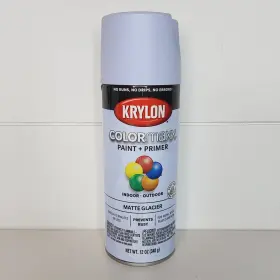 Krylon 724504055518 Colormaxx Spray Paint And Primer 12 Oz Matte Glacier New Broken Lid