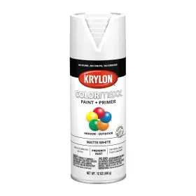 Krylon 724504055914 Spray Paint And Primer In/outdoor No Rust Matte White 12 Oz Superb