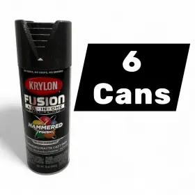 2890 Krylon 724504082064 6 Cans Fusion All-in-one Hammered Matte Cast Iron 12 Oz. Spray Paint