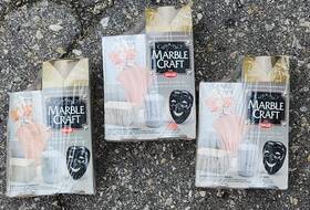 Krylon 724504082361 Marble Craft Paint Valettia Gold 12 Oz Base Coat With Marble-lizer 3 Lot