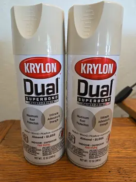Krylon 724504088028 2 Dual Superbond Paint Primer 12 Oz. Spray Can 8802 Gloss Almond