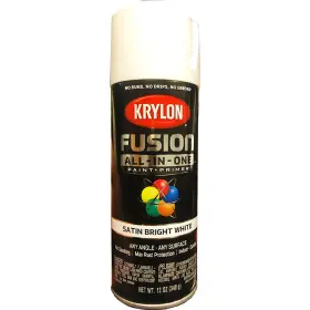 Krylon 724504127345 Fusion All-in-one Paint And Primer Satin Bright White 12oz Aerosol