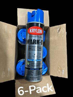 Krylon 730308 Mark-it Industrial Apwa Blue Inverted Marking Paint 6-pack