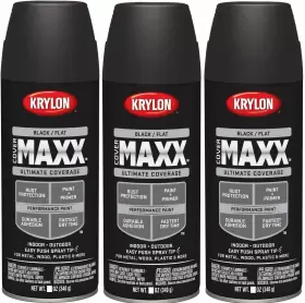 89147 Krylon 3 Cover Maxx Spray Paint And Primer Flat Black 15oz Rust Protection