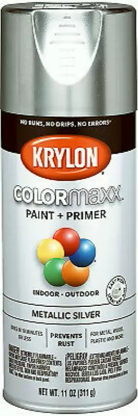 K05590007 Krylon Diversified Brands 6 Pack Colormaxx Spray Paint Primer Metallic Silver 12-oz