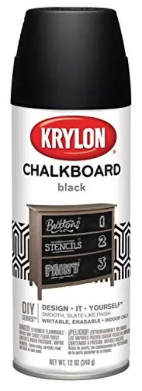 I00807 Krylon 12 Ounce Black Chalkboard Paint Easy Application Durable Finish