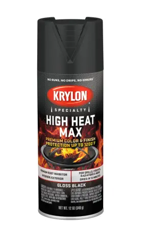 K01607000 Krylon 1607 / High Heat Max Black - 12 Oz