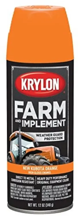 K01954000 Krylon Kubota Orange Spray Paint 12 Oz High Gloss Farm Implement And Primer