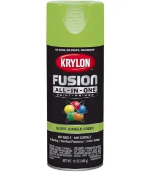 K02712007 Krylon Fusion All-in-one Spray Paint Gloss Jungle Green 12 Oz