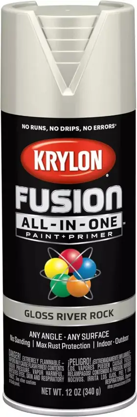 K02721007 Krylon 12 Oz River Rock Fusion All-in-one Paint And Primer Spray Free Ship