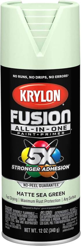 Krylon K02762007 All In One Spray Paint 12oz Sea Green Indoor Outdoor Rust Protection