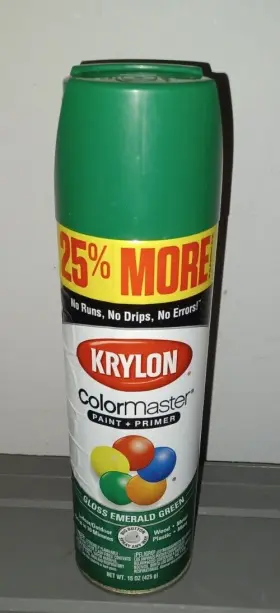 K03414007 Krylon Colormaster 3414 Gloss Emerald Green Spray Paint Primer 15 Oz