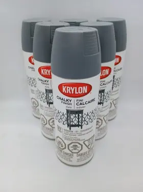 K04103000 Krylon K04103007 6 Cans Chalky Finish Spray Paint Slate 12 Ounce