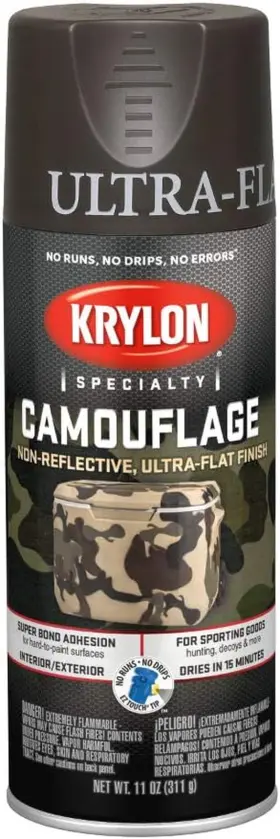 K04292777 Krylon K04292000 11 Oz Fusion For Plastic Brown Spray Paint Camouflage
