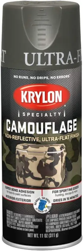 K04293777 Krylon K04293000 11 Oz Fusion For Plastic Olive Spray Paint Camouflage