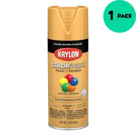 K05504007 Krylon Colormaxx Spray Paint And Primer Gloss Bauhaus Gold 12 Oz