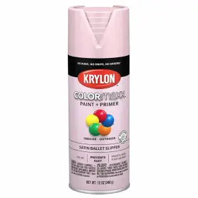 K05556007 Krylon Colormaxx Satin Ballet Slipper Pink Spray Paint 12oz Indoor Outdoor Use