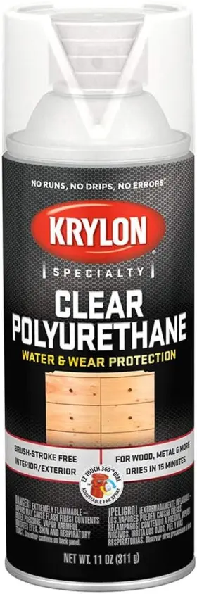 K07006 Krylon Clear Aerosol Polyurethane Coating 11 Oz Gloss Finish