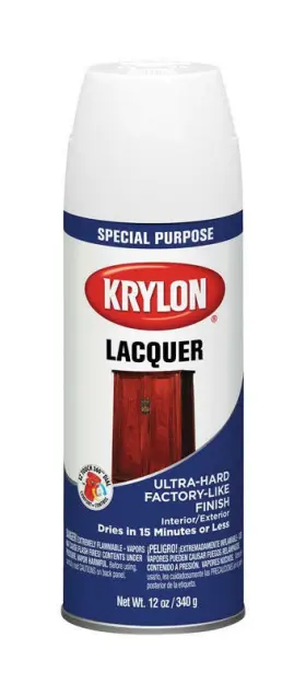 K07031 Krylon Gloss White Lacquer Spray Paint 12 Oz