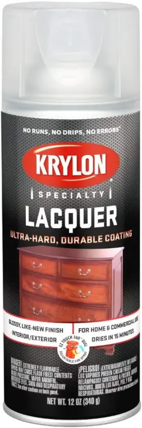K07032777 Krylon K07032 12 Oz Clear Specialty Lacquer Spray Finish. Gloss
