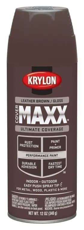 K09128000 Krylon K09100007 Leather Brown Diversified Brands 12oz Gls Paint 12 Ounce Pack