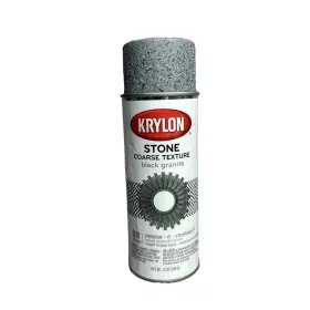 K18201 Krylon Coarse Stone Texture Finish Spray Paint Black Granite 12 Ounce