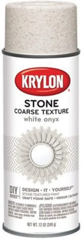 K18213 Krylon Coarse Stone Texture Finish Spray Paint White Onyx 12 Ounce