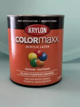 Kdq5643 Krylon Colormaxx Acrylic Latex Gloss Pumpkin Orange In/outdoor 32 Oz Free Ship