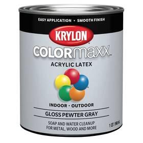 Krylon Kdq5644 Colormaxx Brush-on Gloss Pewter 32 Fl Oz Pack Of 1 Gray