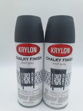 Krylon Products 724504041047 Chalky Finish Anvil Gray 4104 Spray Paint 12 Oz New 2 Cans