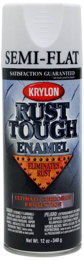 Krylon Rta9201-6 K09201007 Rust Tough Semiflat White Preventive Enamel 12ozaerosol6pk