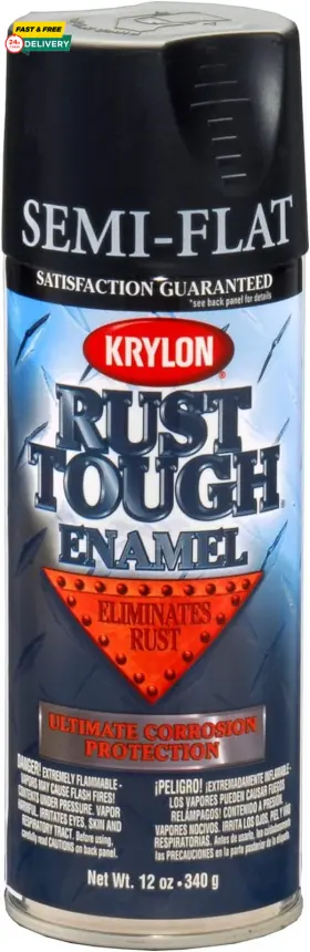 K09203007-6 Krylon Rta9203-6 Pk Ftrust Toughft Semi-flat Black Rust Preventive Enamel - 12